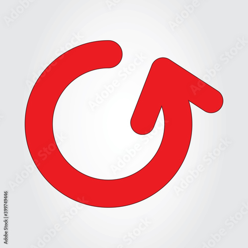 Arrow replay icon isolated on background. Trendy arrow replay icon in flat style for web site. Creative arrow template for app, ui and logo. Replay icon vector