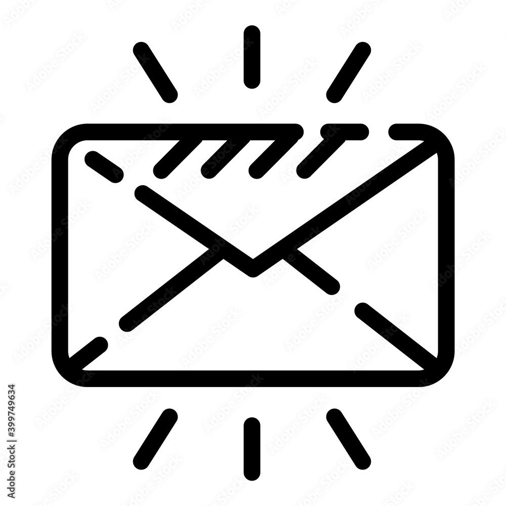 New Mail Envelope Message Flat Icon Isolated On White Background New Mail Envelope Message Flat Icon Isolated On White Background