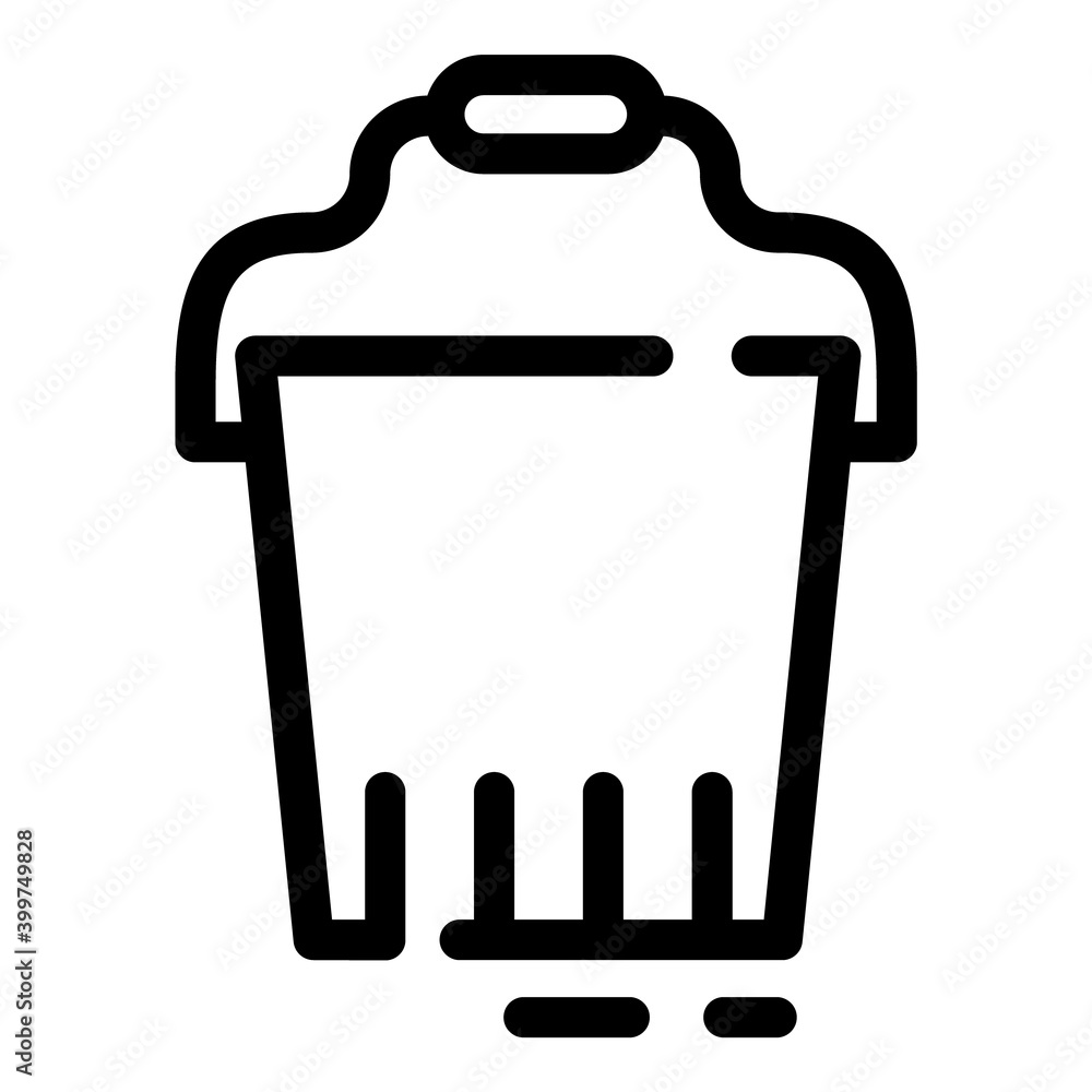 Shopping Bucket Bin Flat Icon Isolated On White Background Shopping Bucket Bin Flat Icon Isolated On White Background