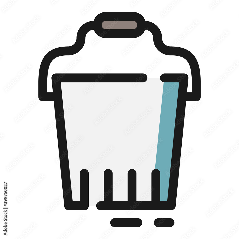Shopping Bucket Bin Flat Icon Isolated On White Background Shopping Bucket Bin Flat Icon Isolated On White Background