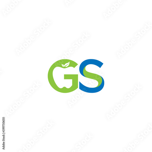 initial letter GS apple logo vector