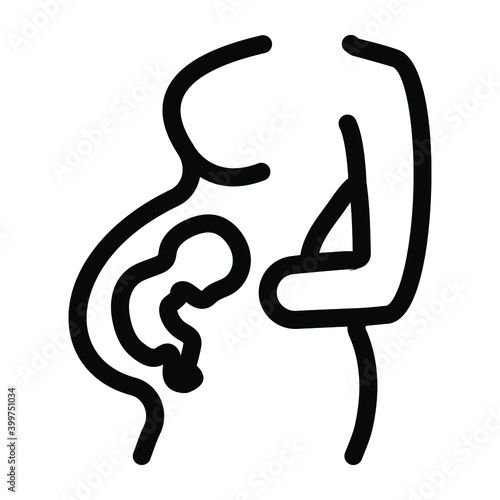 
Infant inside mother womb, solid icon of pregnant  
