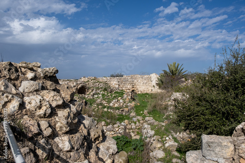 Panoramic view of Ruins of Crusader's forte at Beit Itab at the Jerusalem Subdistrict