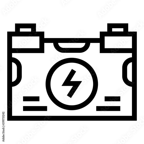 Car Ignition Battery Service Flat Icon Isolated On White Background