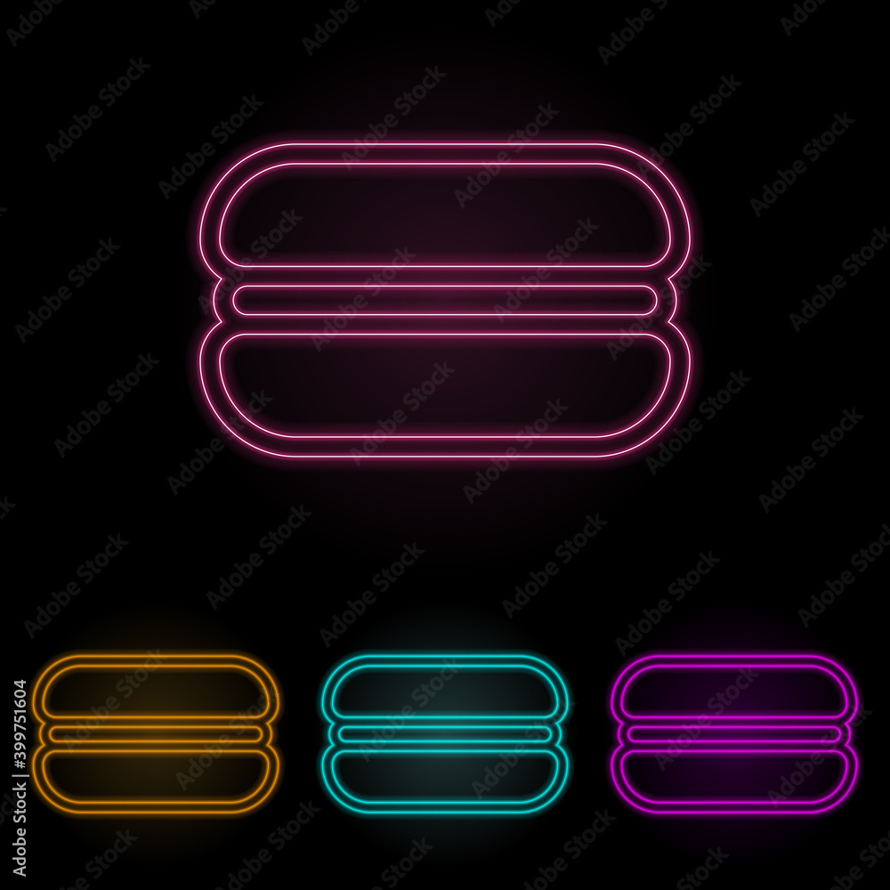 burger color neon set. Simple thin line, outline vector of web icons for ui and ux, website or mobile application burger color neon set. Simple thin line, outline vector of web icons for ui and ux, website or mobile application
