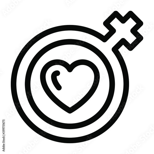 
Women gender symbol, female love icon in solid style 
 photo