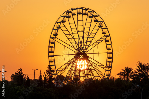 Sunset on observation wheel