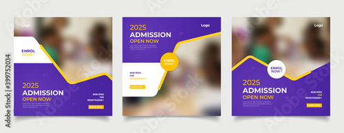 School education admission social media post and web banner template