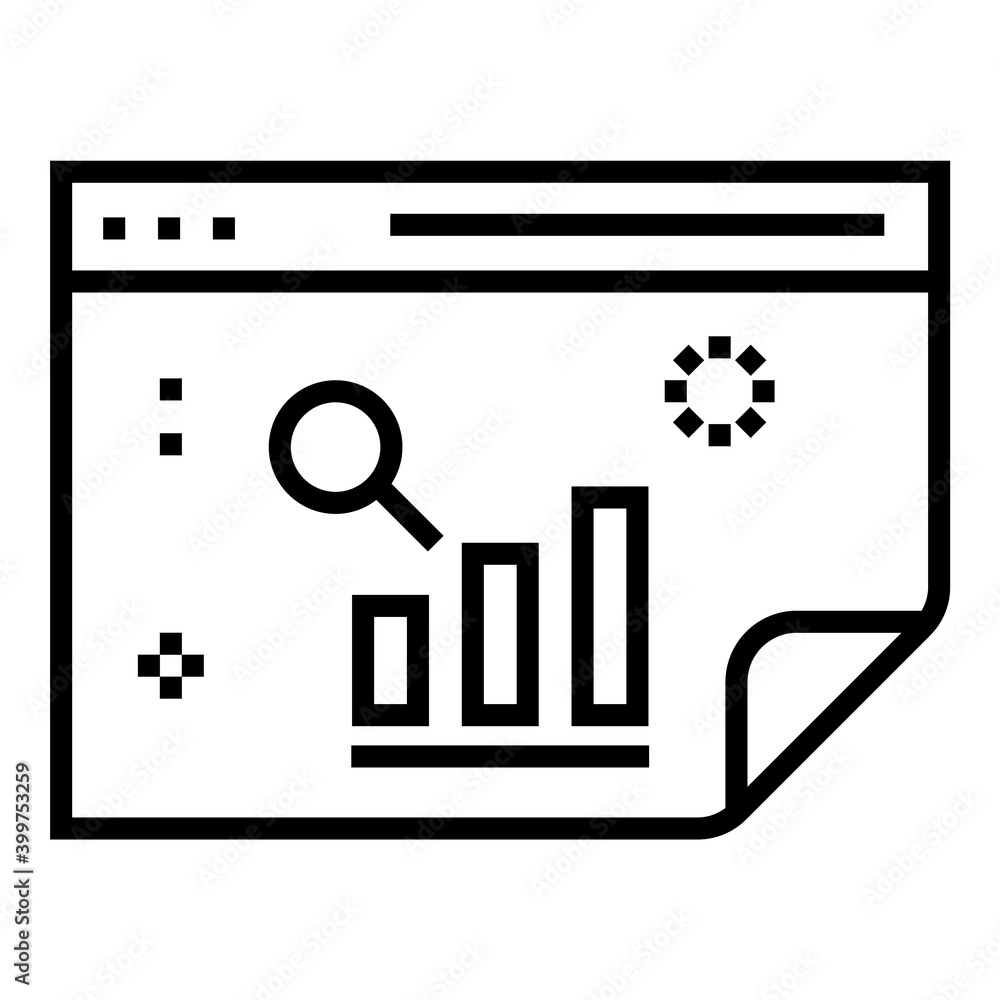 Document Search Chart Rating Flat Icon Isolated On White Background Document Search Chart Rating Flat Icon Isolated On White Background