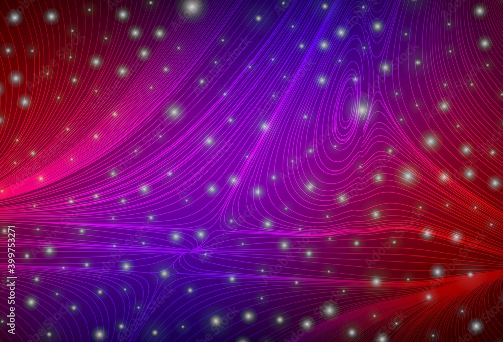 Fototapeta premium Dark Blue, Red vector background with spots, curve lines.