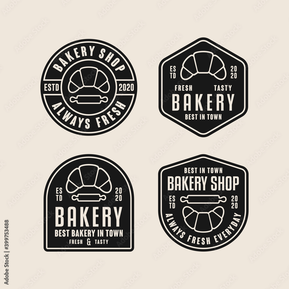 Bakery badge vector design logos