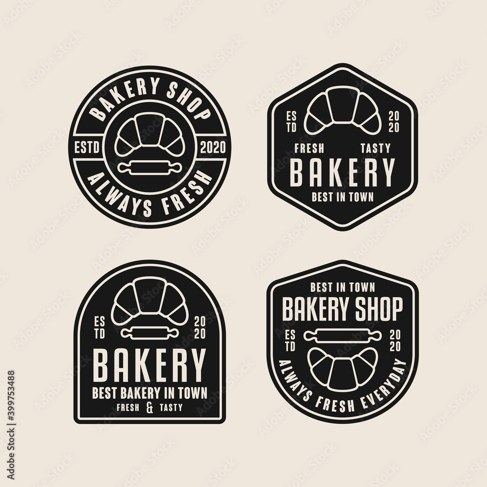Obraz premium Bakery badge vector design logos