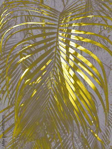 gray and yellow palm background 