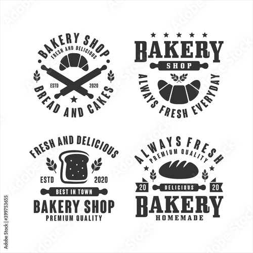 Bakery shop vector design logo collection