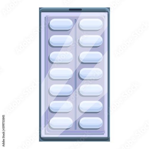 Telemedicine pills icon. Cartoon of telemedicine pills vector icon for web design isolated on white background