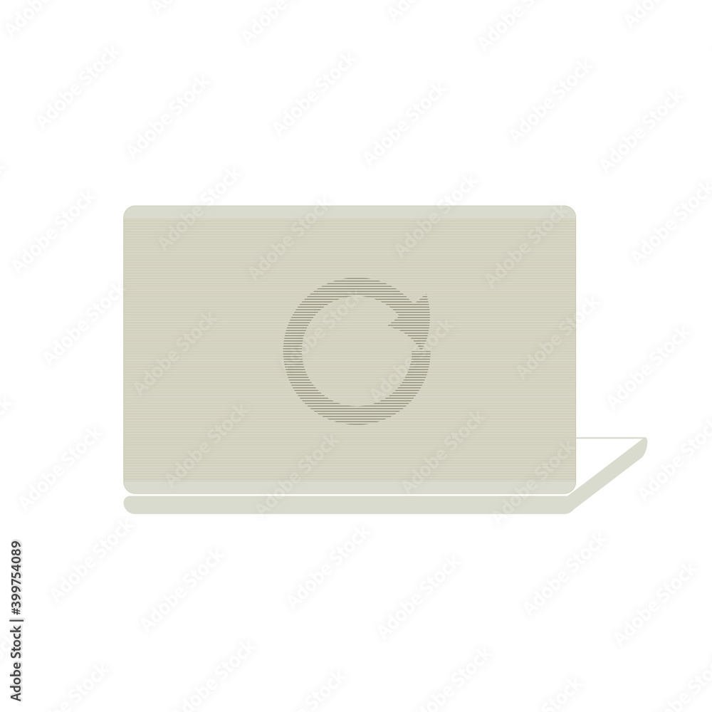 laptop in flat style, with waiting icon laptop in flat style, with waiting icon