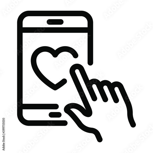 
Online dating app, glyph vector
