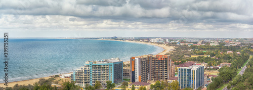 Sea coast of Anapa, Russia. Panoramic view.