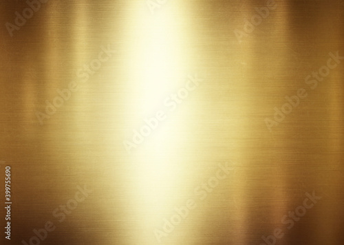 Gold metal background or texture. Yellow steel plate.