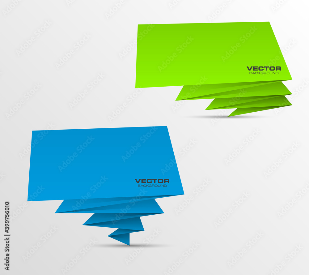 Origami vector banner. The original form as two form, overlapping. The flat image. Advertising Design shape. Vector label tag. Origami vector banner. The original form as two form, overlapping. The flat image. Advertising Design shape. Vector label tag.