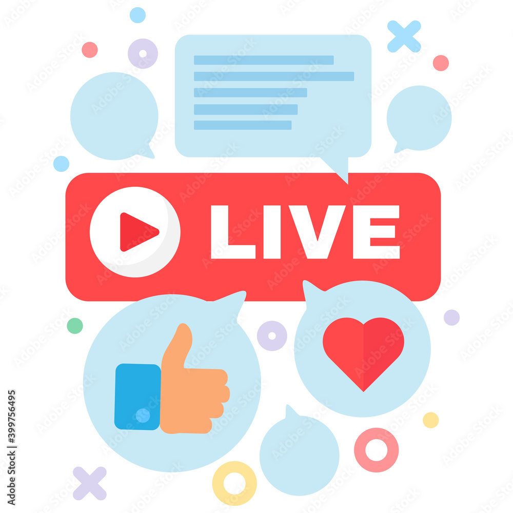 Live stream and communication concept icon Live stream and communication concept icon