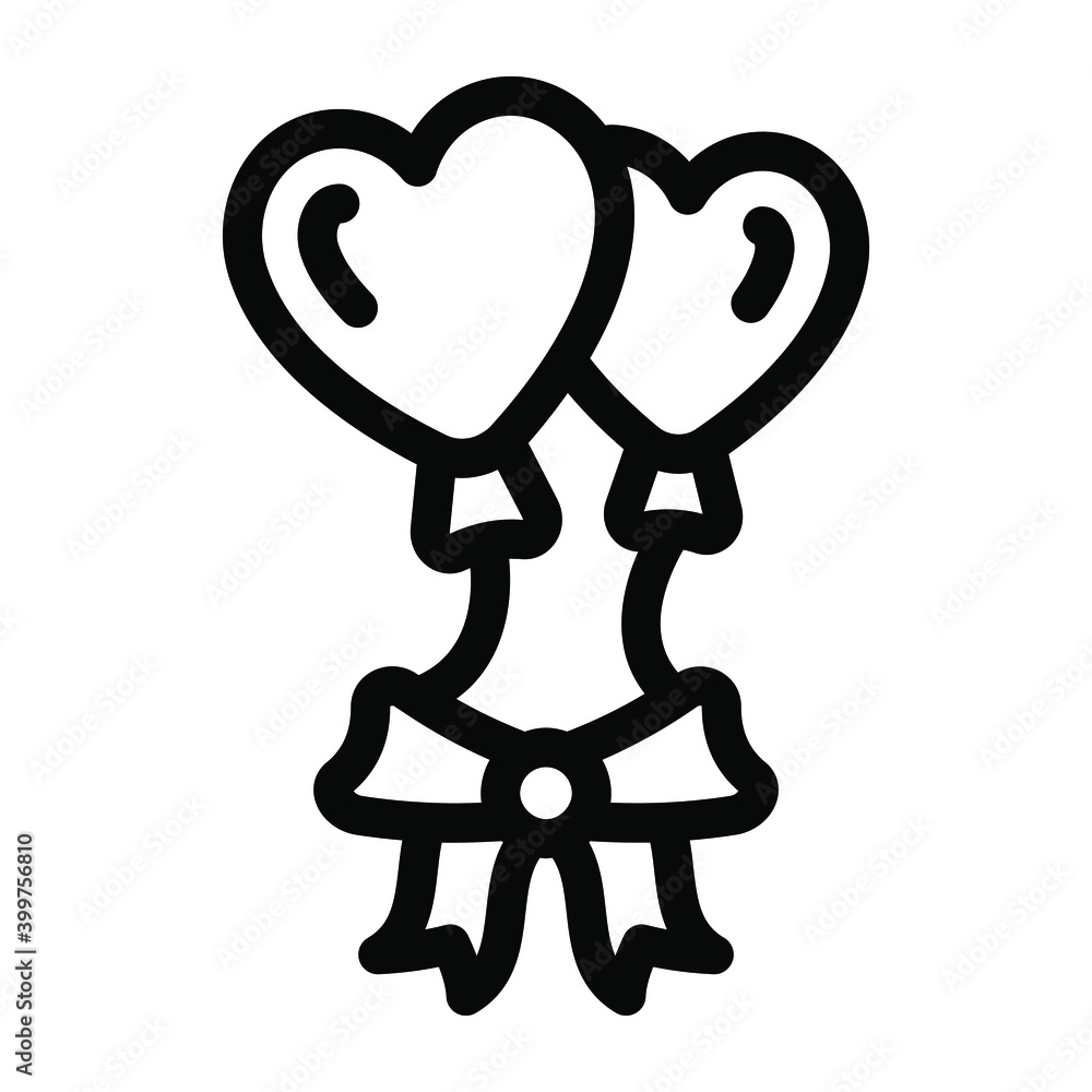 Solid icon of bow balloons, party decor accessories
Solid icon of bow balloons, party decor accessories