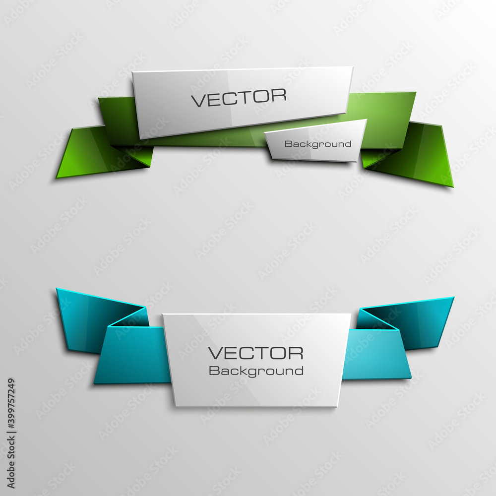 Vector abstract ribbon banner. The two original rectangular form. The flat band image. Advertising Design shape. Vector label tag. Vector abstract ribbon banner. The two original rectangular form. The flat band image. Advertising Design shape. Vector label tag.