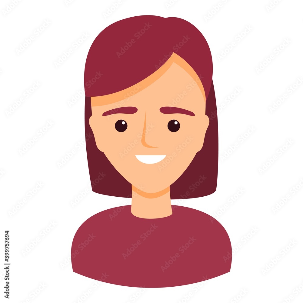 Female avatar icon. Cartoon of female avatar vector icon for web design isolated on white background Female avatar icon. Cartoon of female avatar vector icon for web design isolated on white background