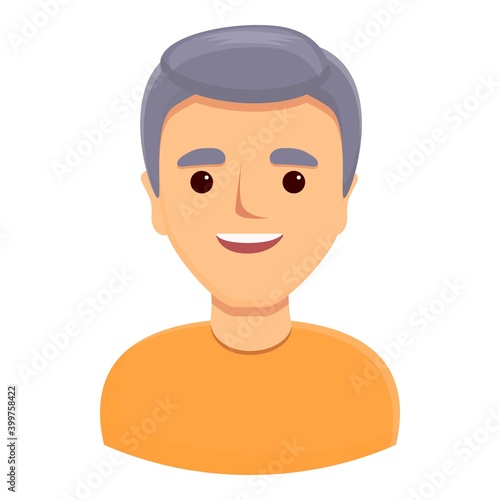 Gray haired man icon. Cartoon of gray haired man vector icon for web design isolated on white background