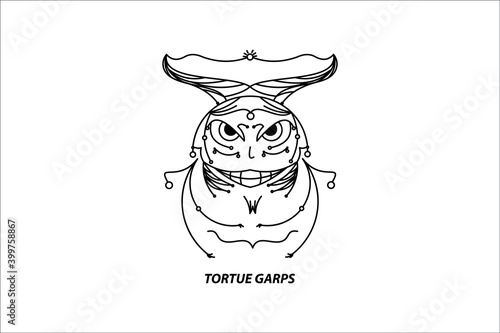 black outline style illustration of mythological animal