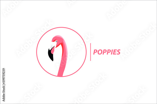 flamingo bird head logo illustration with