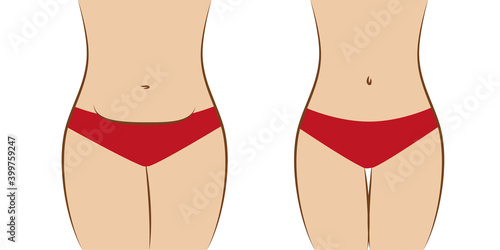 female body thick and slim vector illustration EPS10