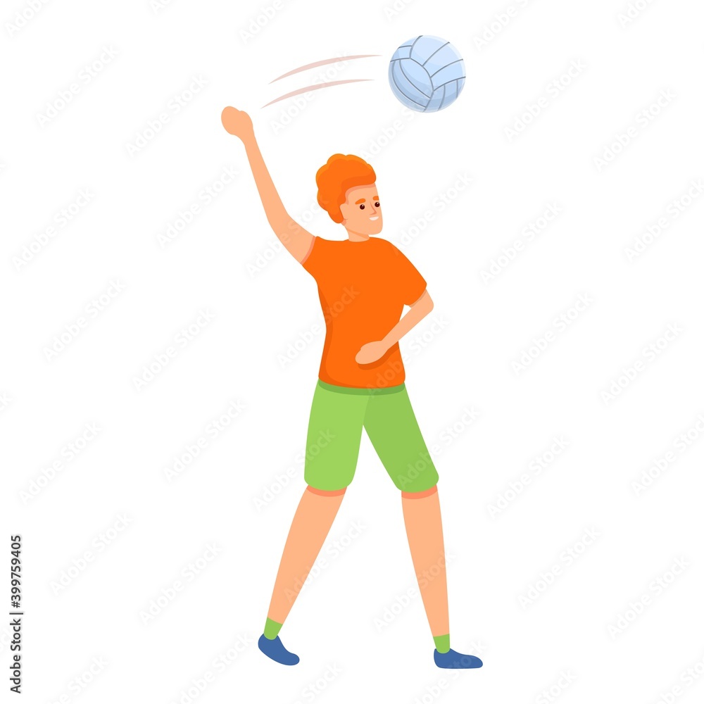 Flying volleyball icon. Cartoon of flying volleyball vector icon for web design isolated on white background Flying volleyball icon. Cartoon of flying volleyball vector icon for web design isolated on white background