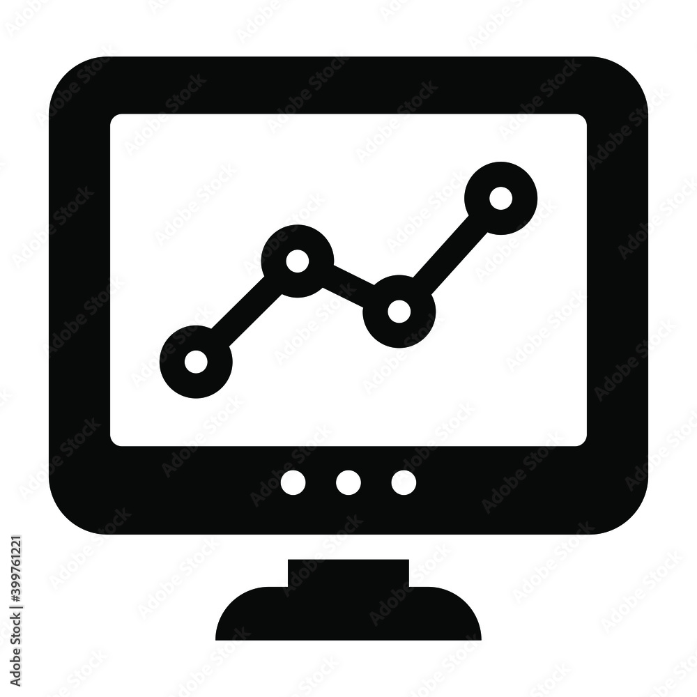 A solid trendy icon of online analytics
A solid trendy icon of online analytics