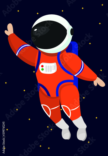 Children's astronauts. Little astronauts in different poses.