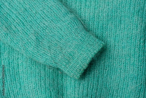 light green fabric texture woolen sweater with sleeves