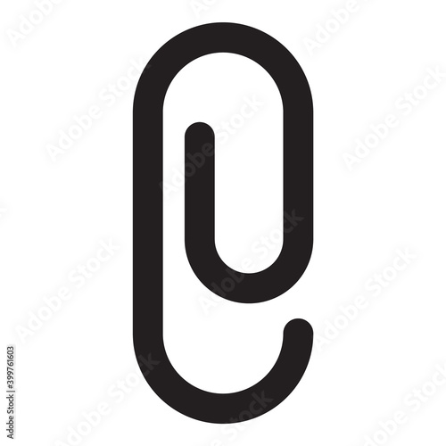 Paperclip Attach Document Flat Icon Isolated On White Background