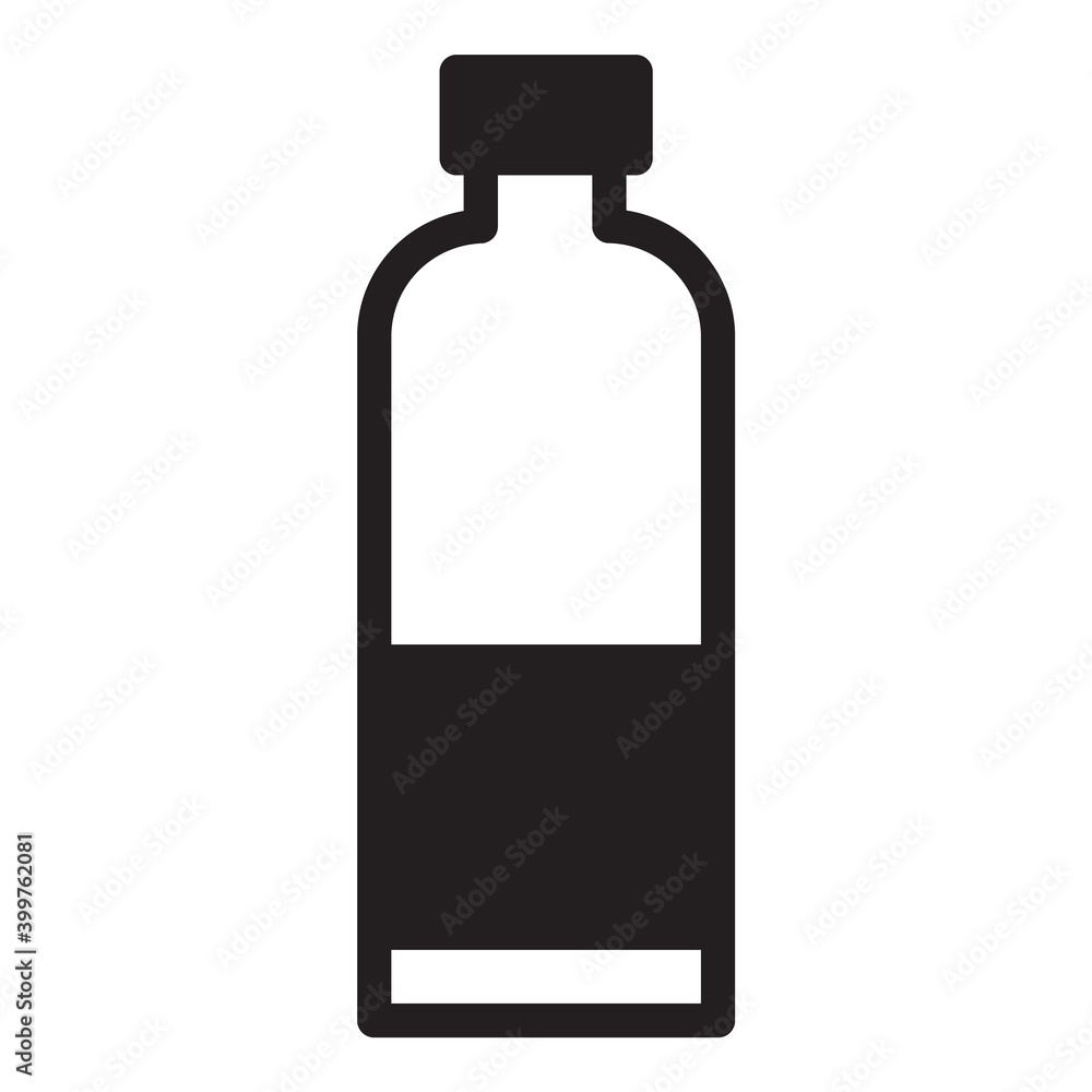 Package Plastic Bottle Drink Flat Icon Isolated On White Background Package Plastic Bottle Drink Flat Icon Isolated On White Background