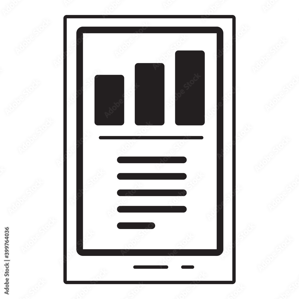 Mobile Finance Chart Rating Info Flat Icon Isolated On White Background Mobile Finance Chart Rating Info Flat Icon Isolated On White Background