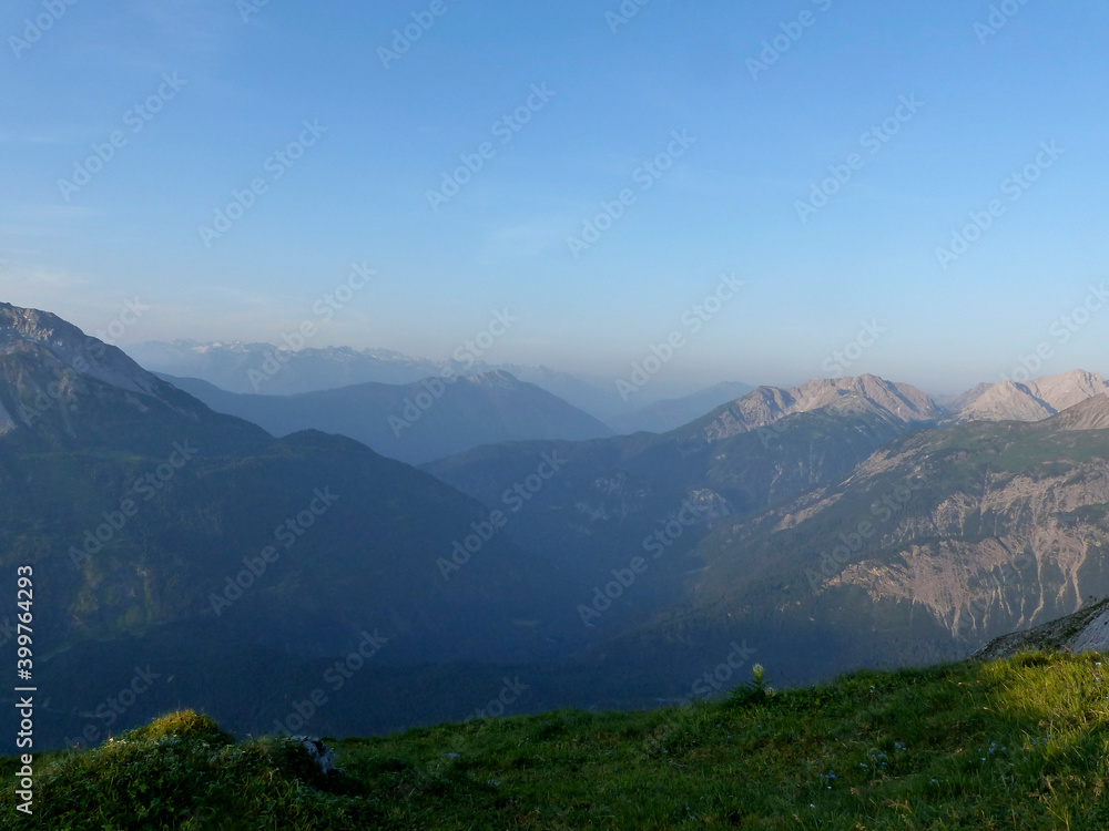Mountain hiking tour to Grubigstein and Gartnerwand mountain, Tyrol, Austria