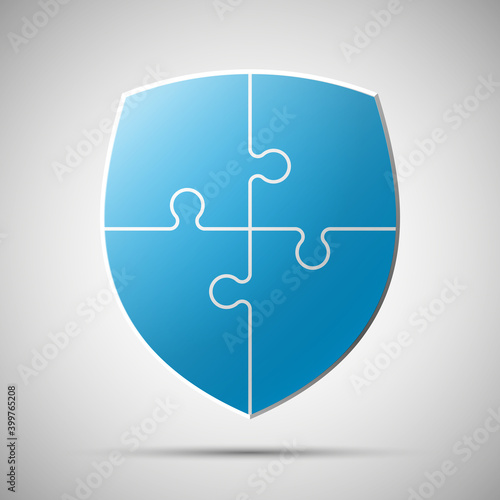 puzzle shield background. illustration