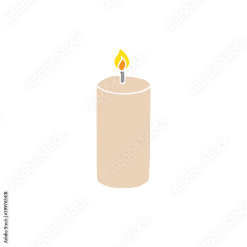 Vector colored hand drawn doodle sketch candle isolated on white background