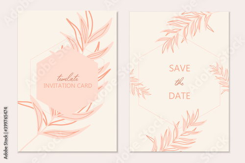 Tropical invitation card template. Tropical background © lana_art