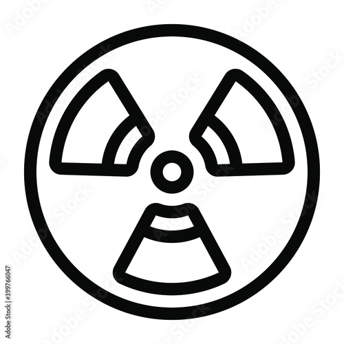 
A radiation symbol, atomic caution solid icon
