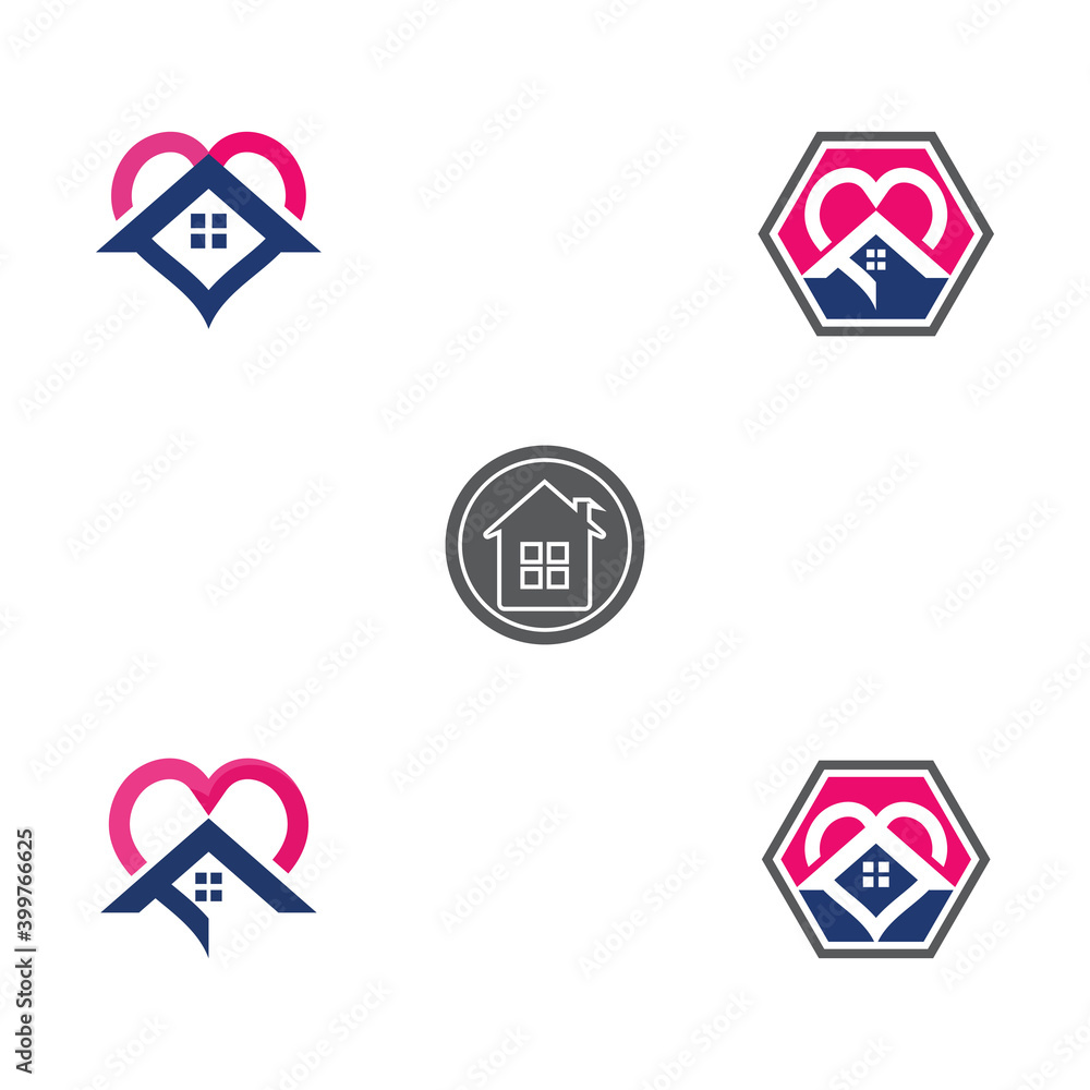 Set Home Vector icon illustration design template Set Home Vector icon illustration design template