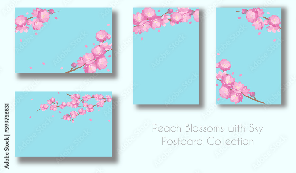 Peach Blossoms spring poscard background