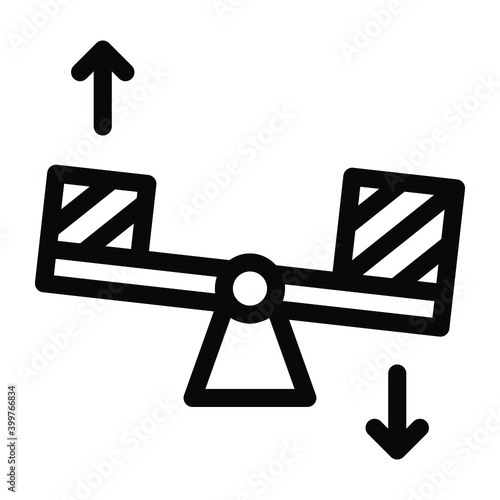 
A physics lever experiment, physics leverage solid icon
