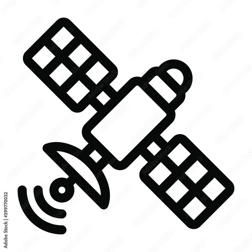 
Artificial satellite or artificial spaceflight icon in glyph  style 
