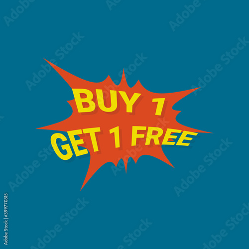 Buy 1 get 1 free banner background. Vector