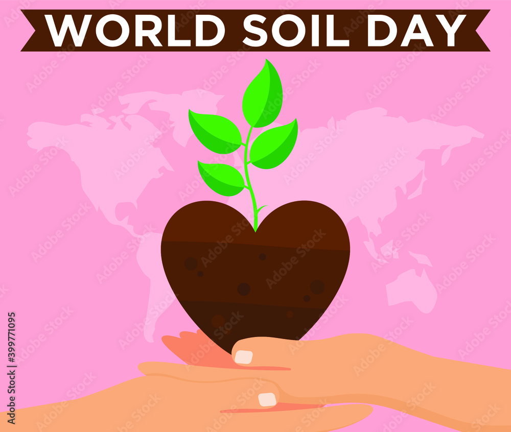 World Soil Day in heart shape in flat design World Soil Day in heart shape in flat design